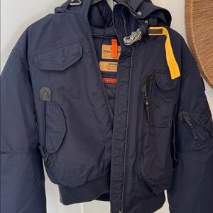 Free People Parajumpers Gobi hooded Bomber Navy Medium NWT $950